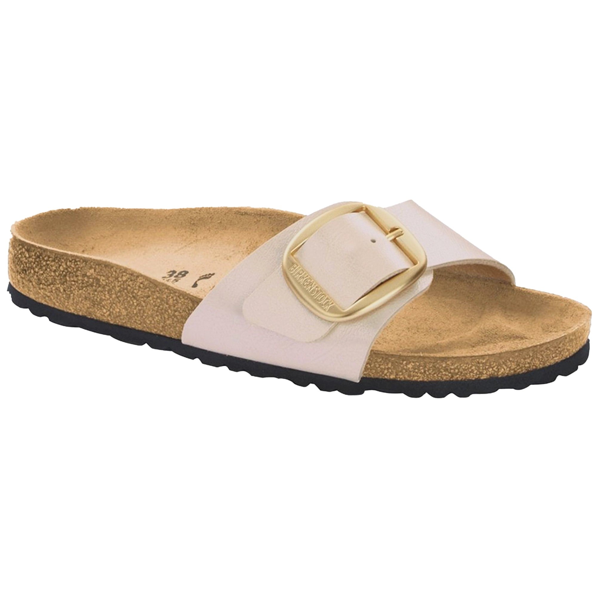 Birkenstock Madrid Big Buckle BF Graceful Taupe Pearl White Sandals Slides women