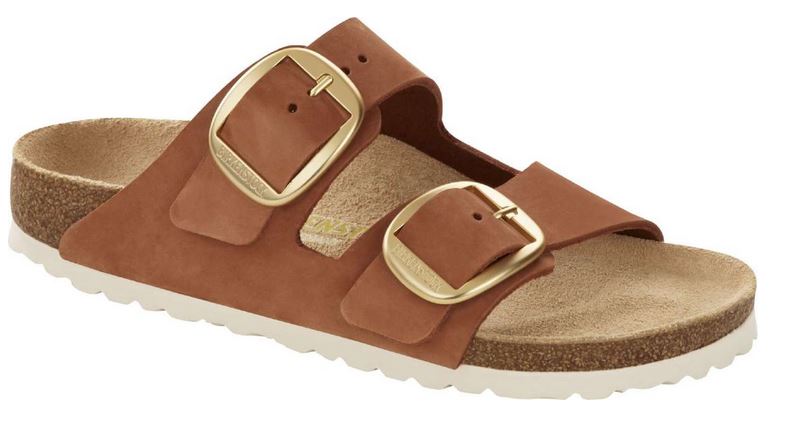 Birkenstock Arizona Big Buckle Leather Brandy Rose Slippers Sandals Slides NEW - Bartel-Shop