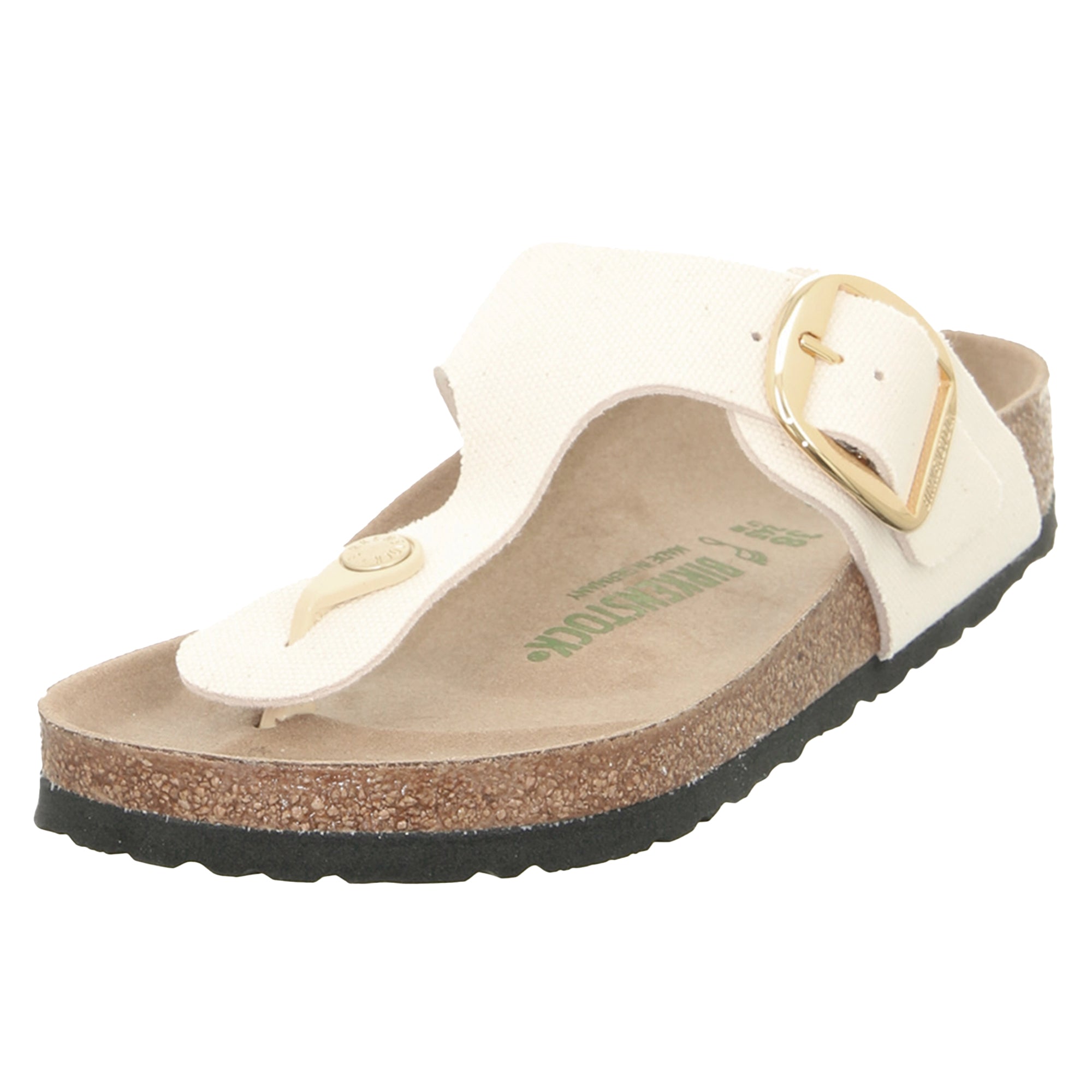 Birkenstock Arizona Gizeh Big Buckle Canvas Vegan Sandals Thongs Purple Eggshell women