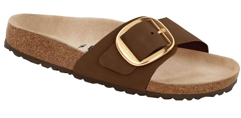 Birkenstock Madrid Big Buckle Cacao Old Rose Dove Gray Slides Sandals Nubuck Leather - Bartel-Shop