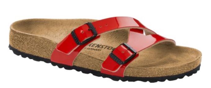 Birkenstock Yao Patent Leather Slides Beach Sandals Buckle Slippers Balance New - Bartel-Shop