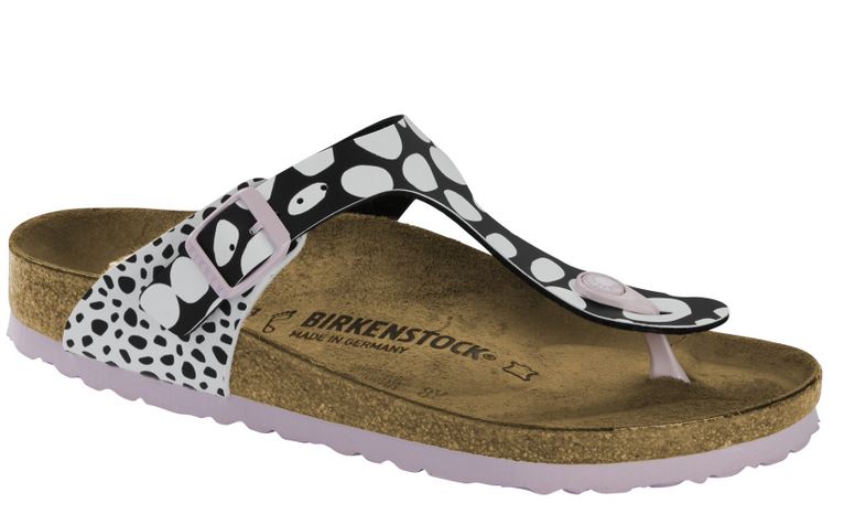 Birkenstock Gizeh two tone dots black white Birko-Flor Flip Flops Sandals - Bartel-Shop