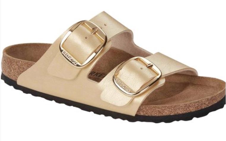 Birkenstock Arizona Big Buckle Graceful Pearl White Licorice Sandals Slides Mules NEW - Bartel-Shop