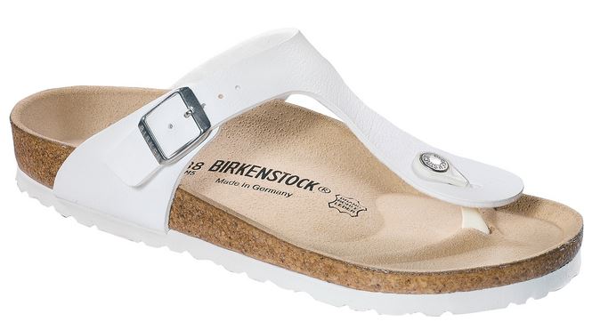 Birkenstock Gizeh White Birko Flor Flip Flops Sandals Thongs narrow - Bartel-Shop