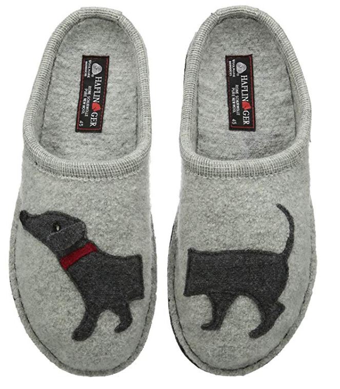 Haflinger Doggy Dog Flair House Clogs Mules Wool Felt Slippers Women NEW Scuffs - Bartel-Shop