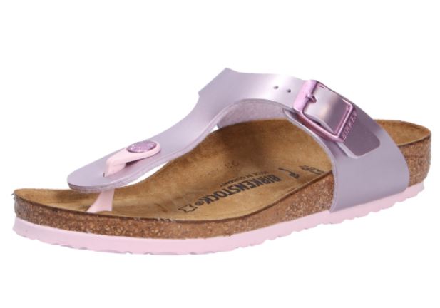 Birkenstock Gizeh Electric Metallic Lilac Narrow Shiny Thongs Flip Flops Sandals - Bartel-Shop