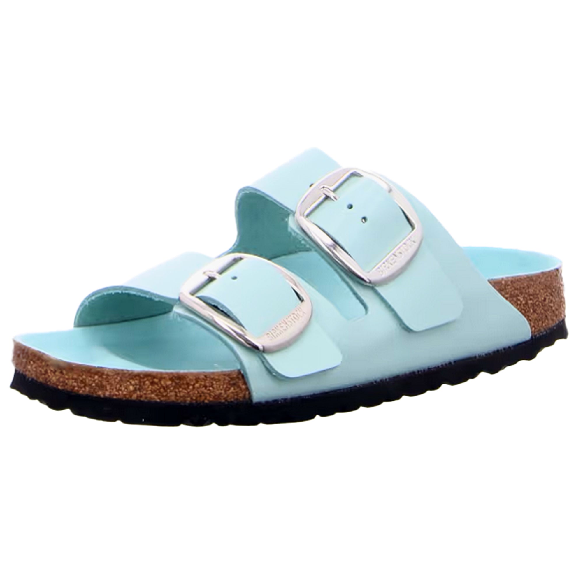 Birkenstock Arizona Big Buckle High Shine Patent Pink Green Sandals Slides NEW