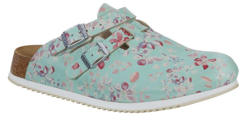 Birkenstock Kay SL Flower Blooming Paisley Clogs Mules Sandals Slides Grip WORK - Bartel-Shop