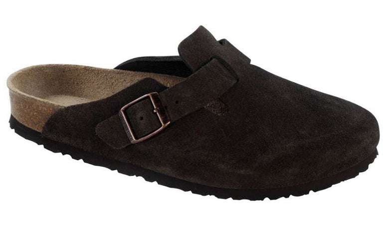 Birkenstock Boston Mink Mocca Taupe Suede Leather SFB Mules Clogs Slides Sandals - Bartel-Shop