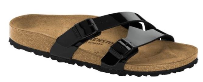 Birkenstock Yao Patent Leather Slides Beach Sandals Buckle Slippers Balance New - Bartel-Shop