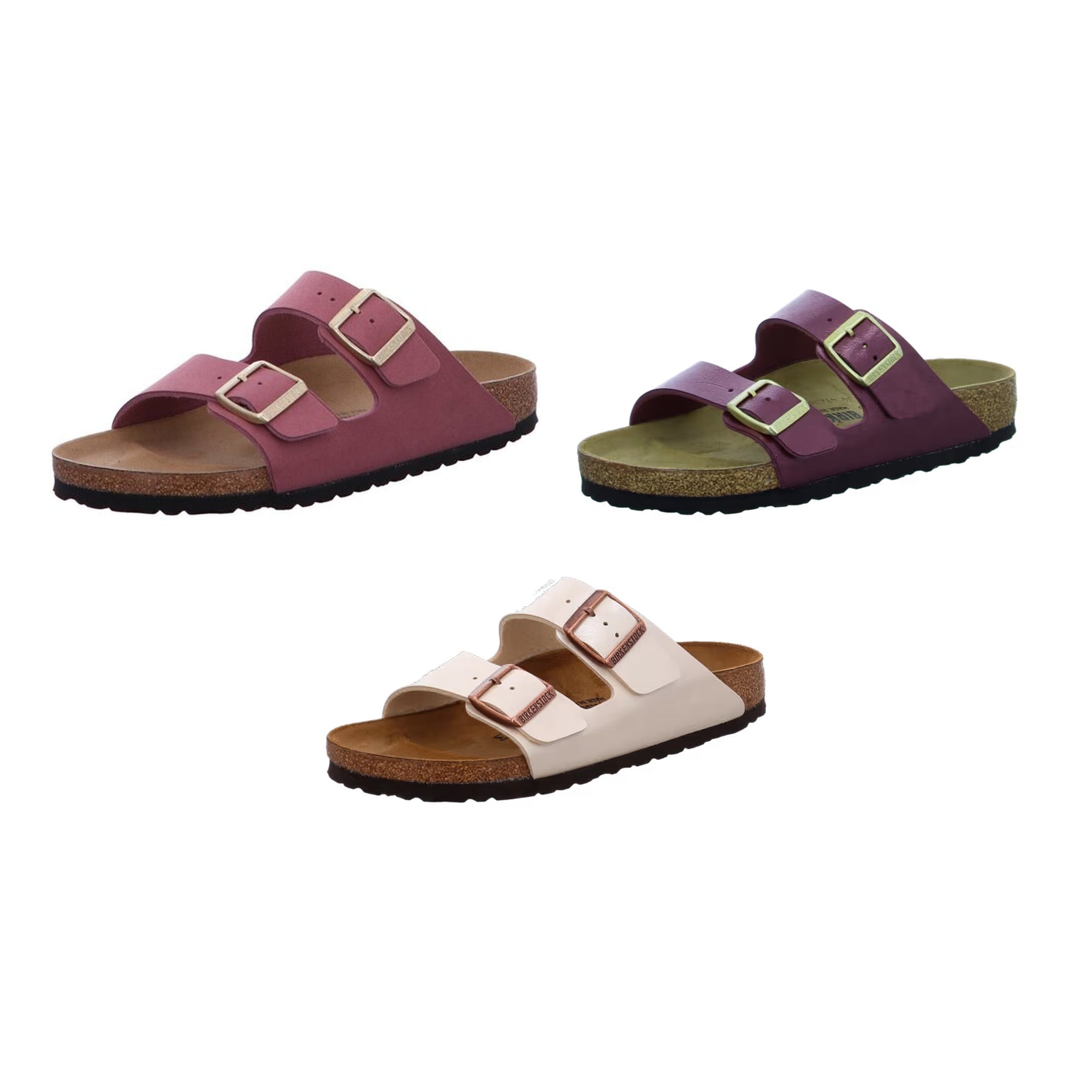 Birkenstock Arizona Graceful Pearl White Berry Sandals Slides Buckle New