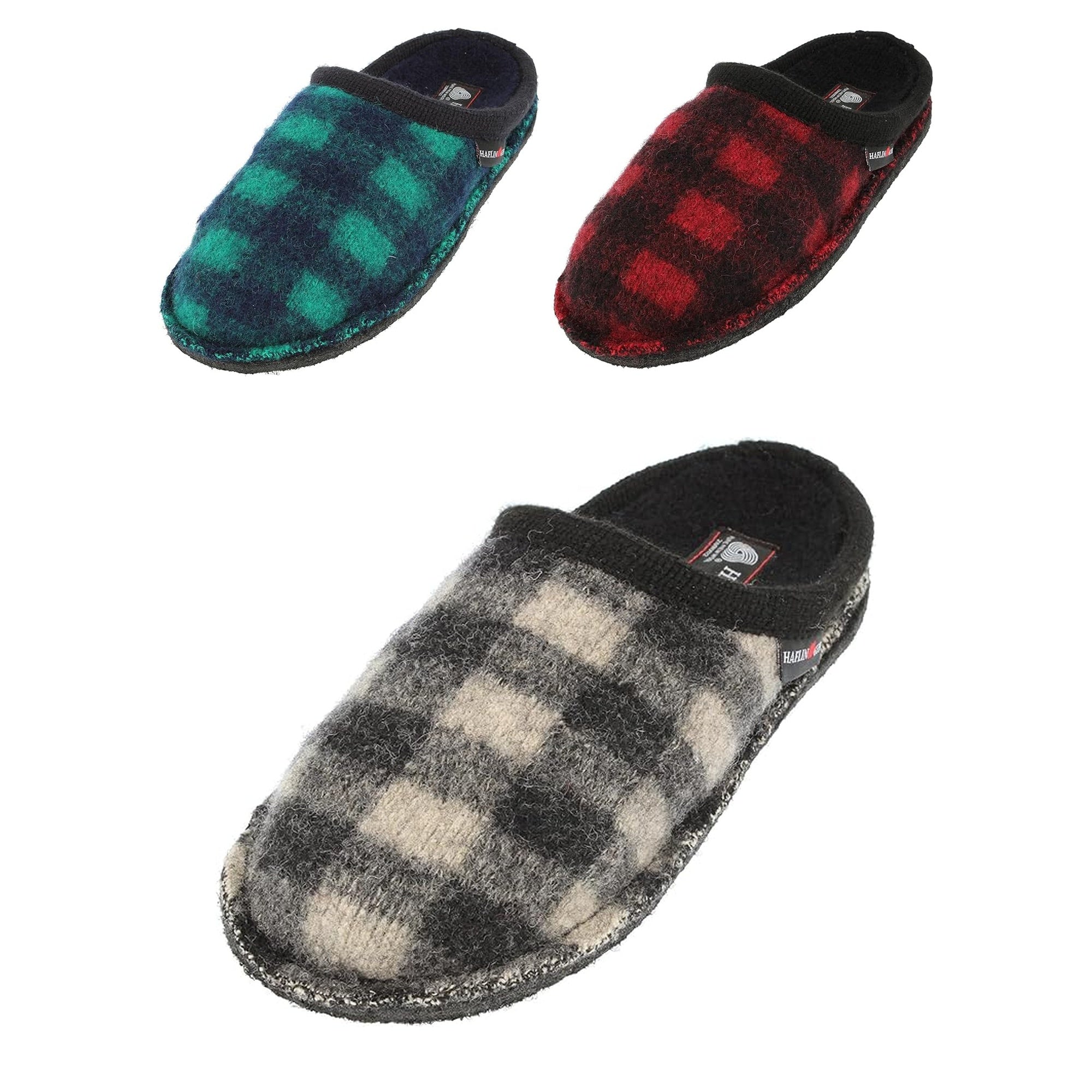 Haflinger Flair Plaid Clogs Mules Slippers Wool Felt House Shoes Indoor Outdoor