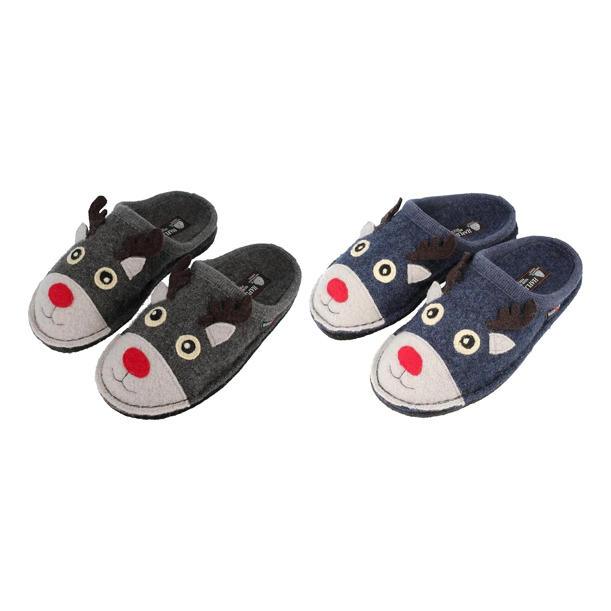 Haflinger Flair Renna Reindeer Animals Clogs Mules Slippers Wool Felt House Shoes Indoor Outdoor