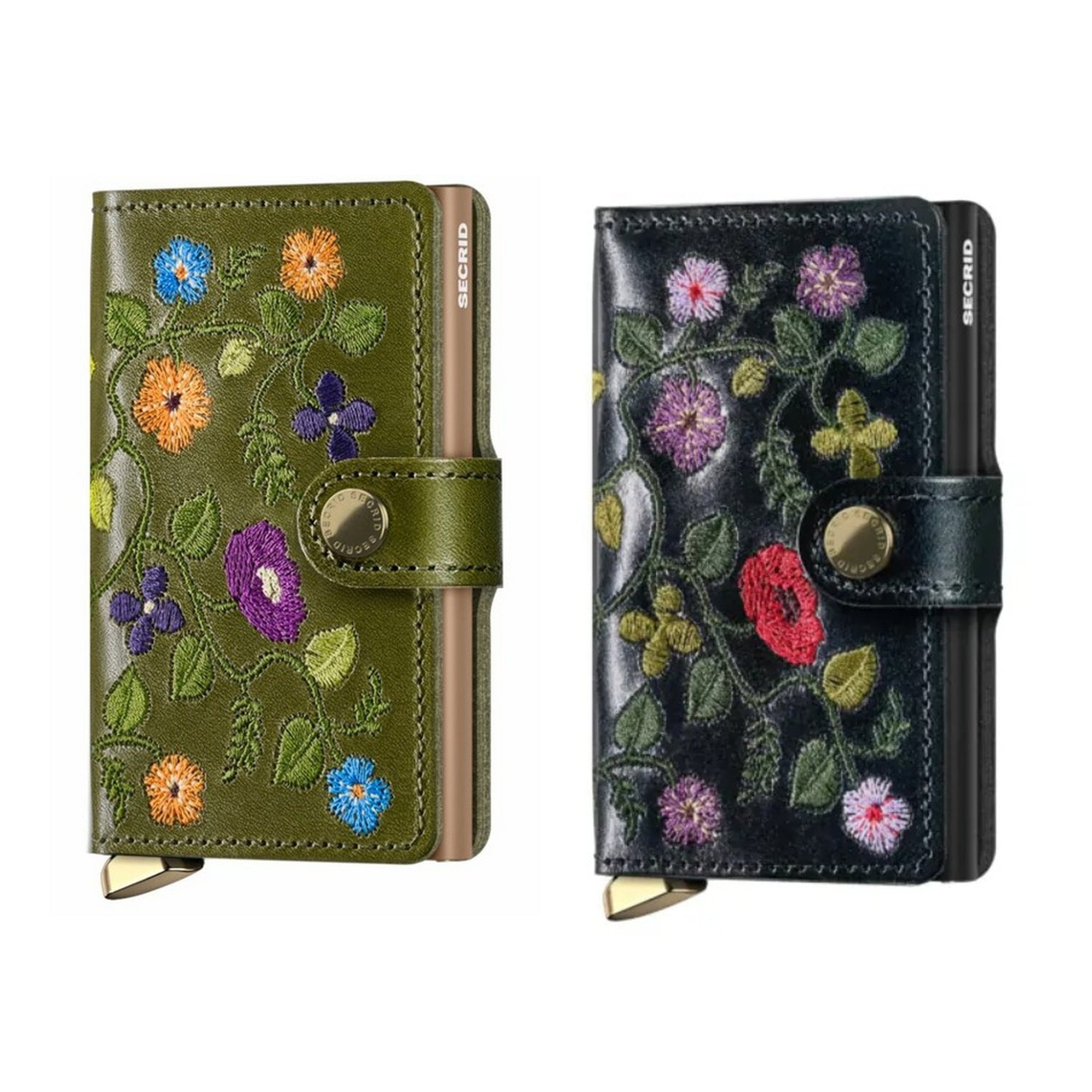 secrid Miniwallet Wallet RFID Protection money card leather Stitch Floral