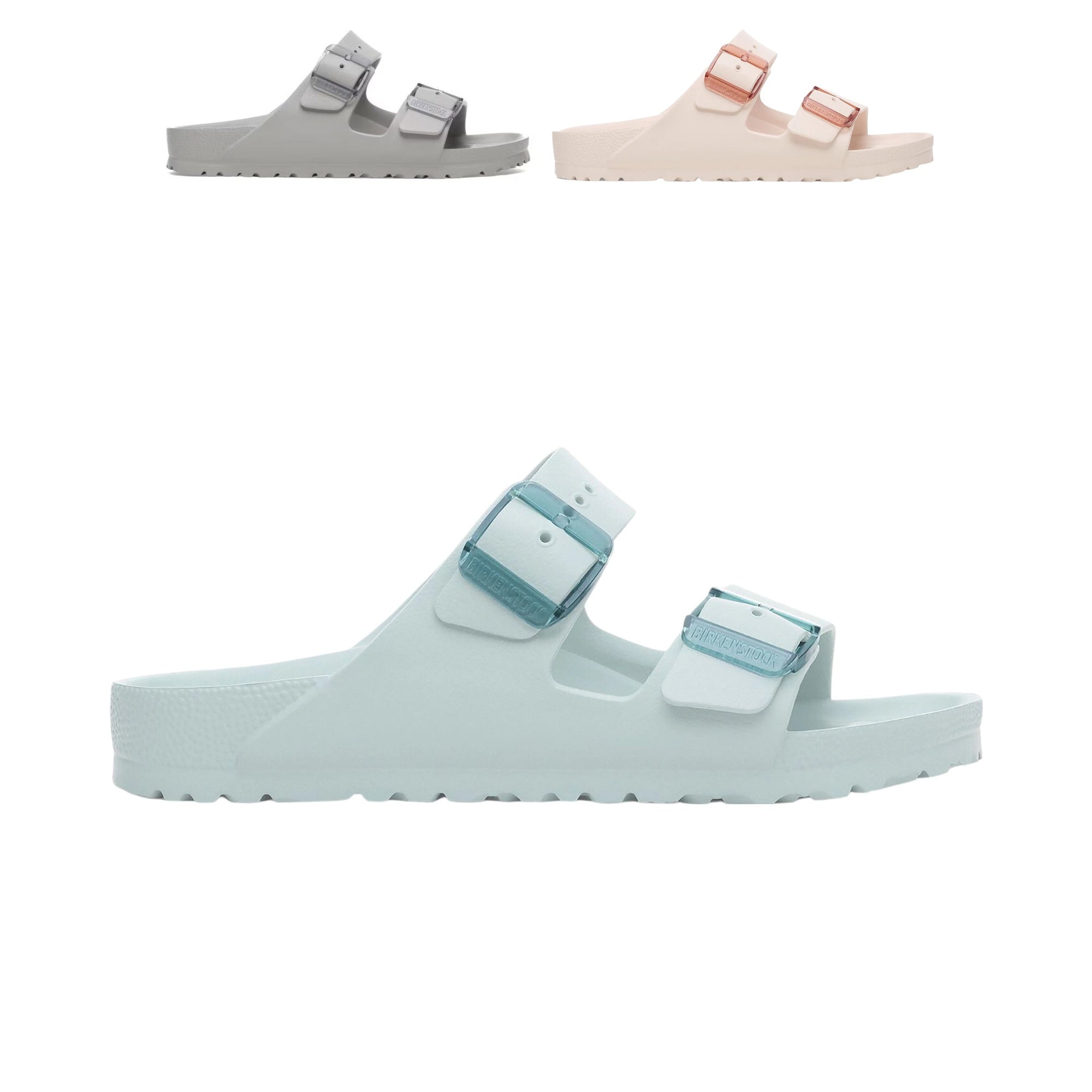 Birkenstock Arizona Stealth Buckle EVA Sandals Slides Beach Shoes Green Rose Grey