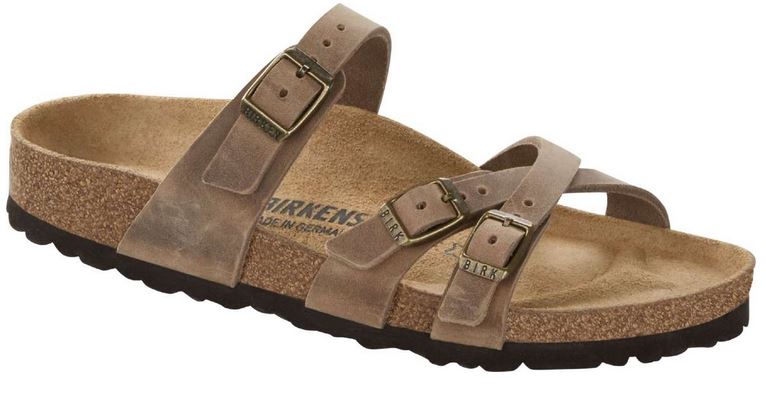 Birkenstock Franca Tabacco Brown Slide Sandals Thongs Slippers New Buckle Casual - Bartel-Shop