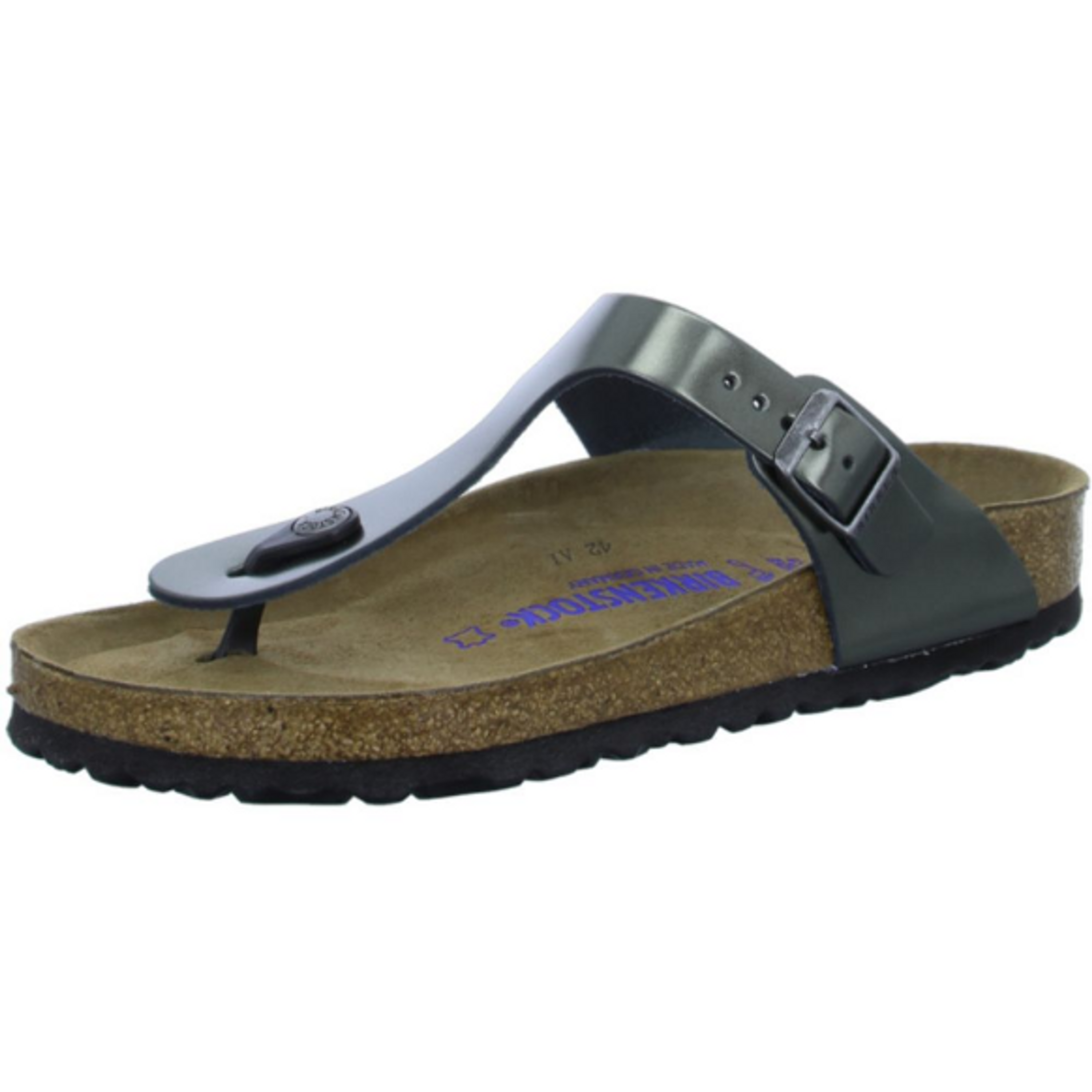 Birkenstock Gizeh toe separator anthracite smooth leather - Bartel-Shop
