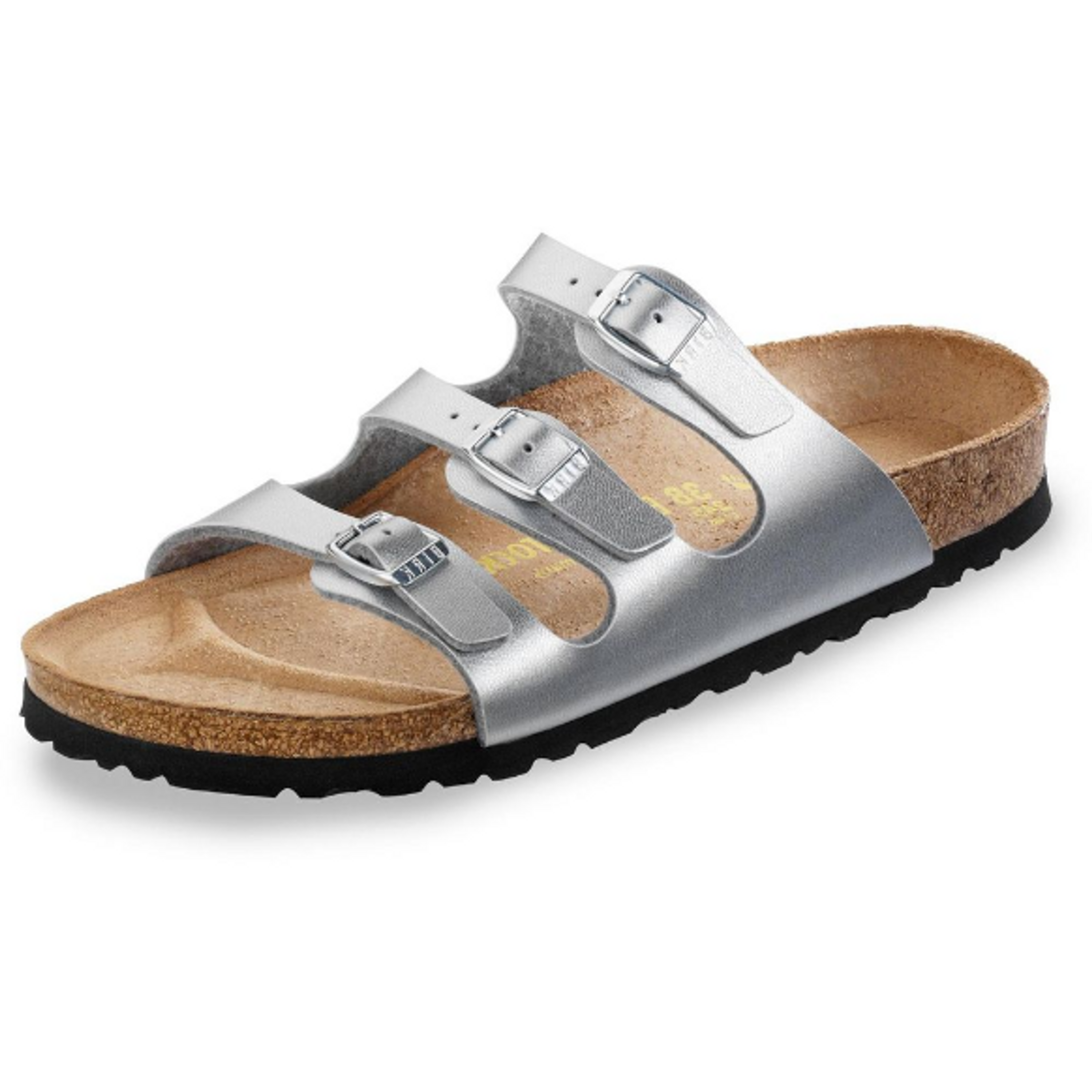Birkenstock Florida slim mules silver Birko-Flor - Bartel-Shop