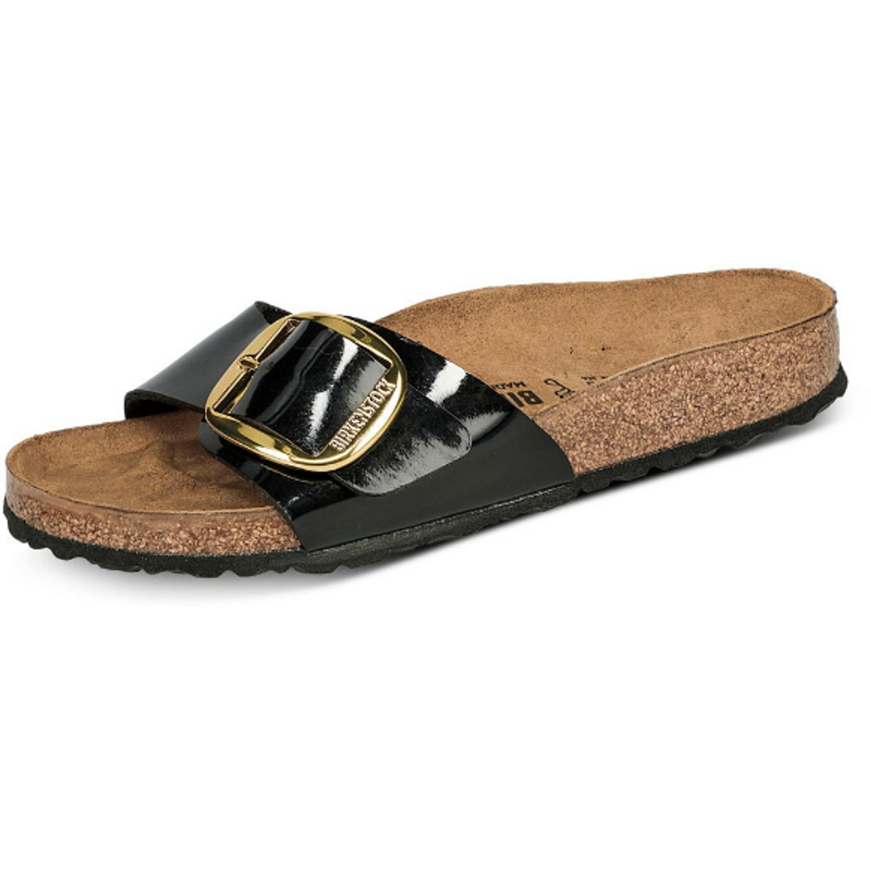 Birkenstock Madrid Big Buckle mule black Leather, lacquer - Bartel-Shop