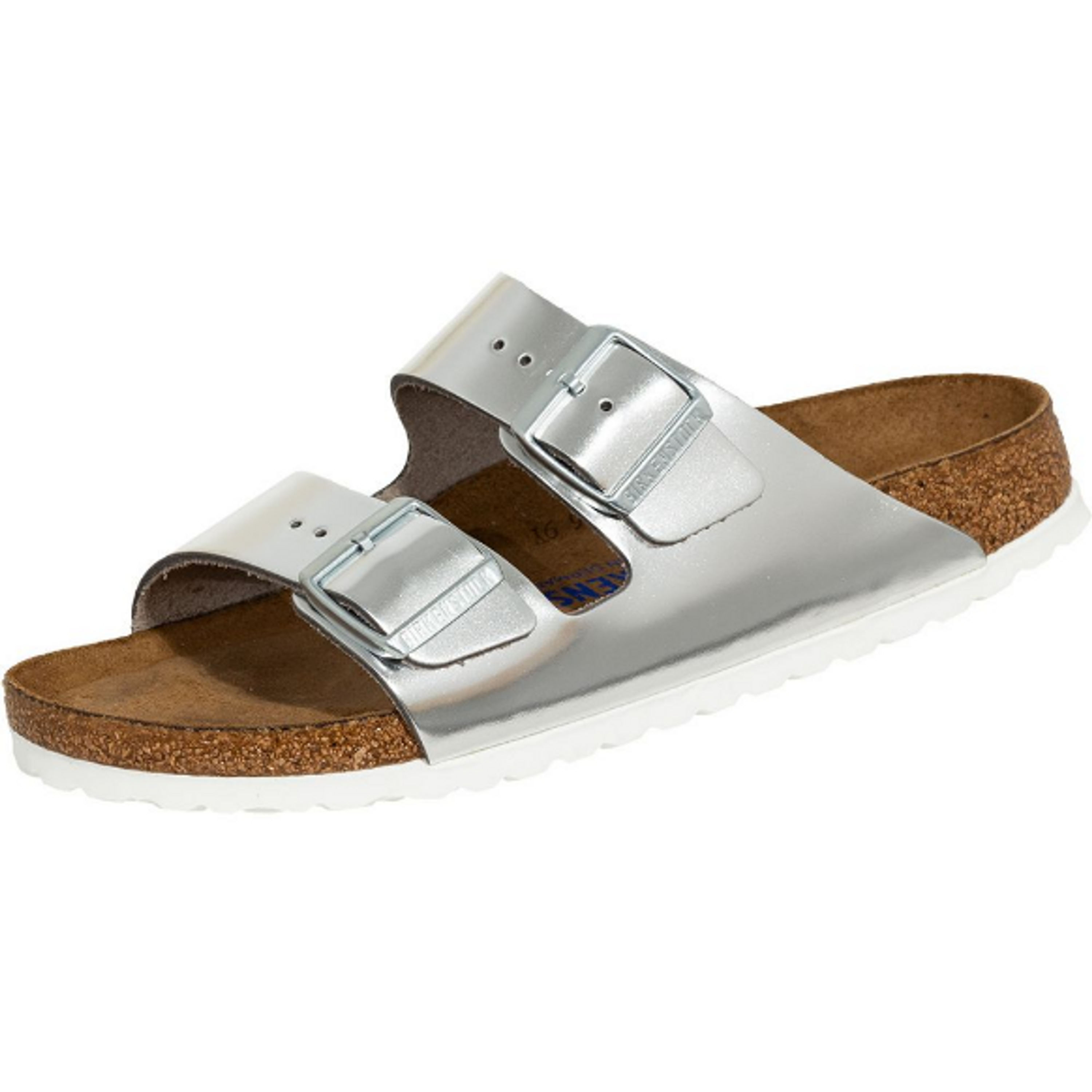 Birkenstock Arizona Slim Slippers silver leatherette - Bartel-Shop