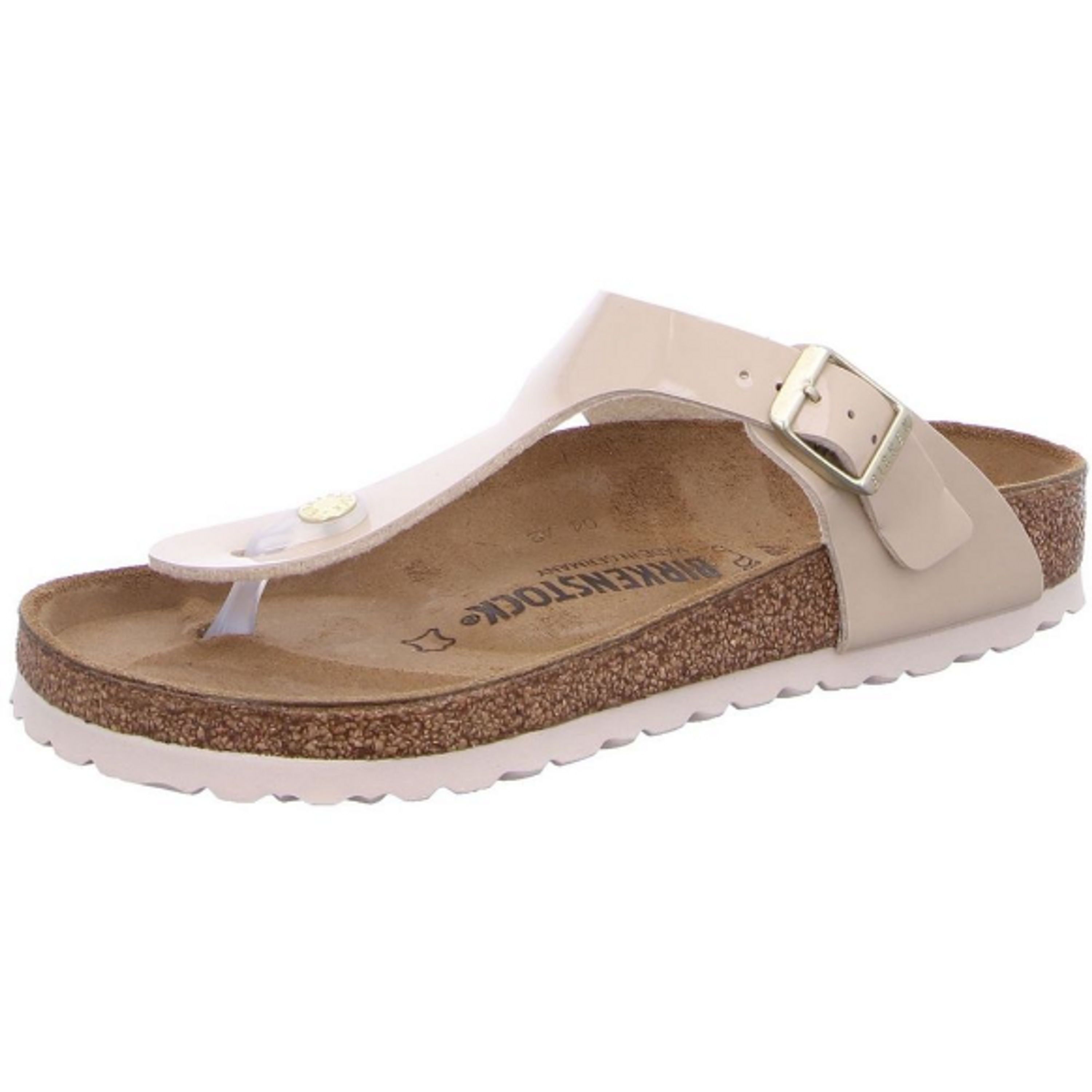 Birkenstock Gizeh toe separator beige Birko-Flor, lacquer - Bartel-Shop