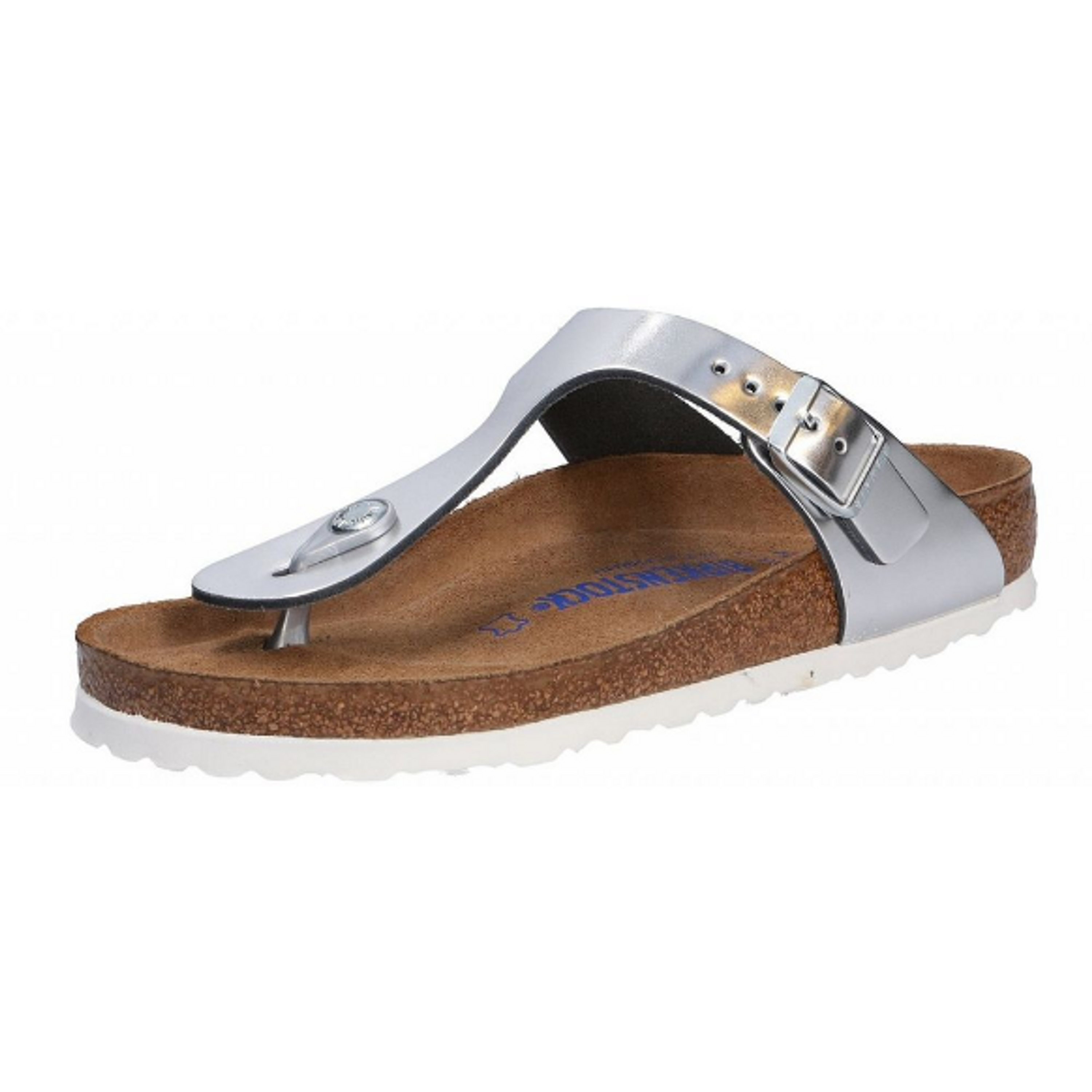 Birkenstock Gizeh toe separator silver smooth leather - Bartel-Shop
