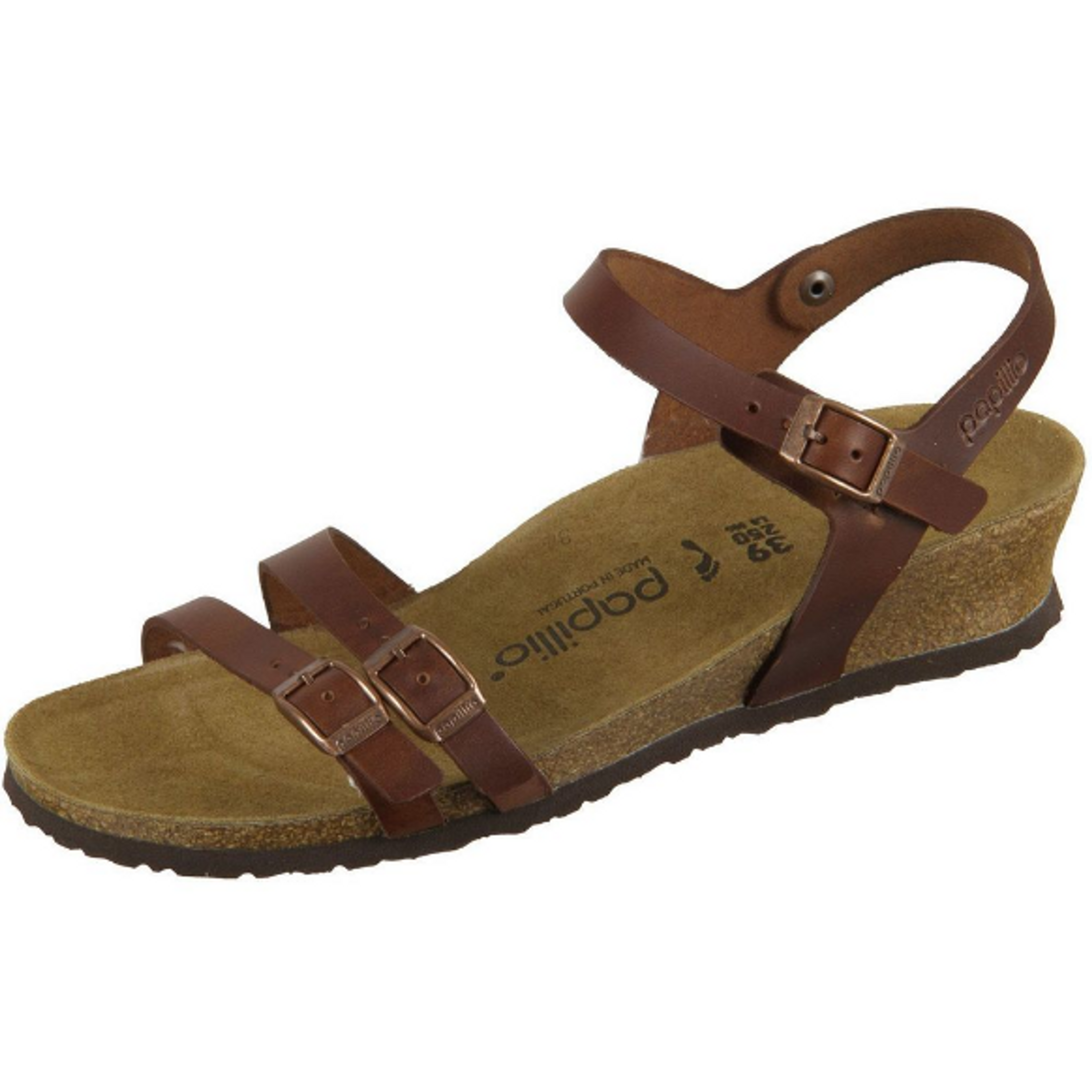 Birkenstock Papillio Lana wedge sandals brown Nubuck leather - Bartel-Shop