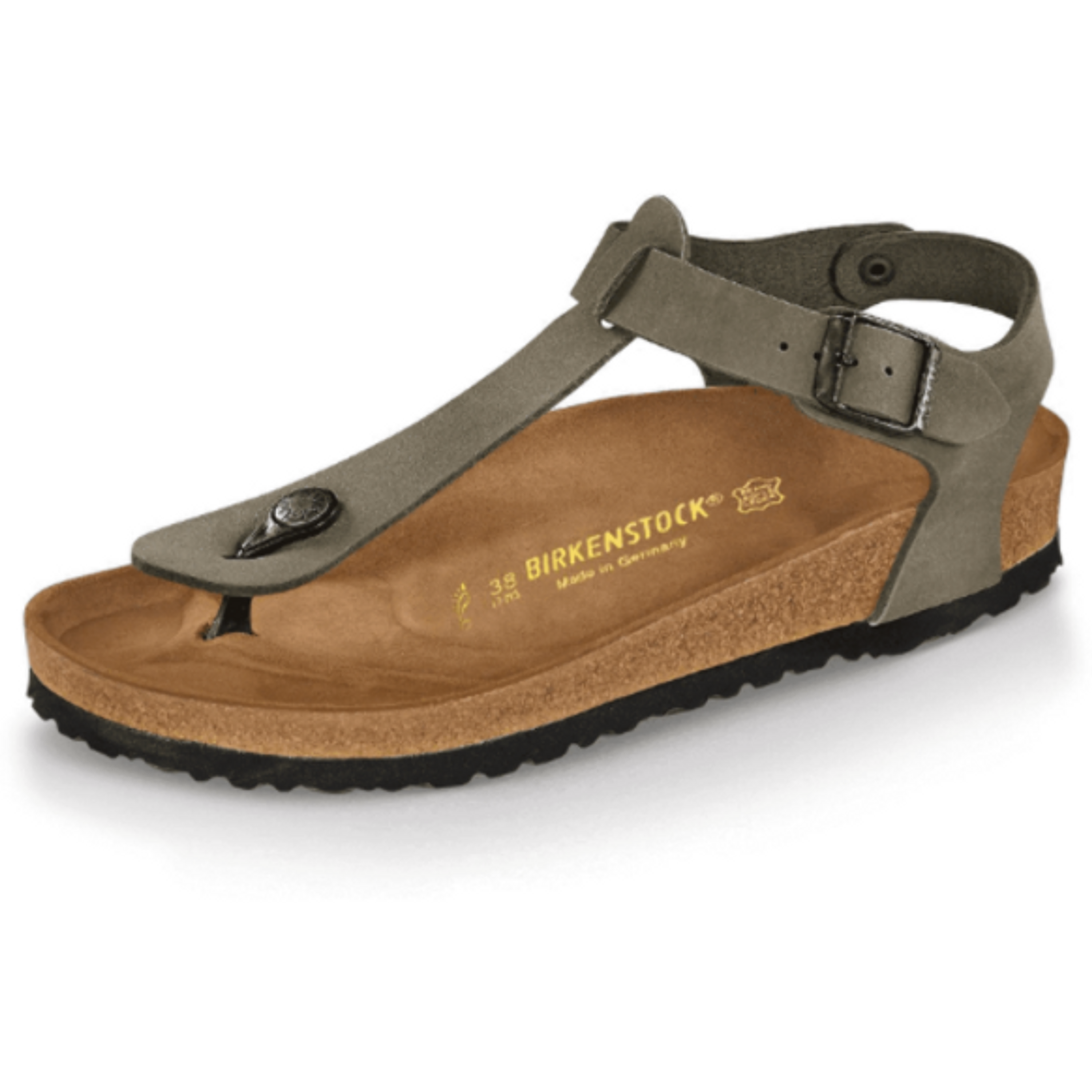 Birkenstock Cairo Narrow khaki Birko-Flor, nubuck leather - Bartel-Shop