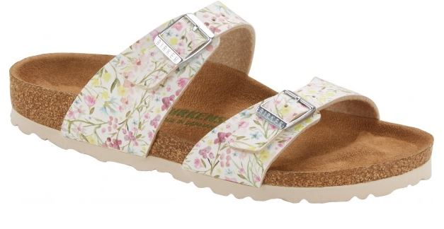 Birkenstock Gizeh Sydney Watercolor Flower White Navy BF Vegan Sandals Slides Flip Flops - Bartel-Shop