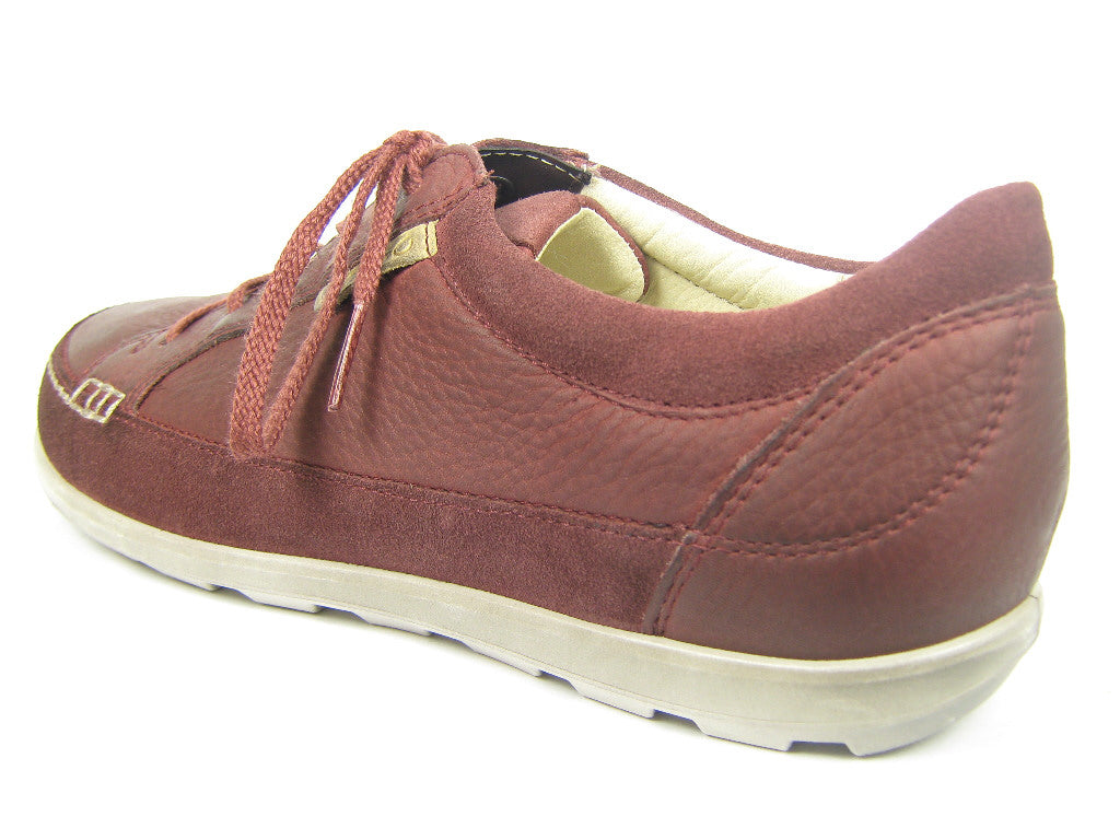 Ecco Comfort Lace-ups red port Leder/Velour - Bartel-Shop