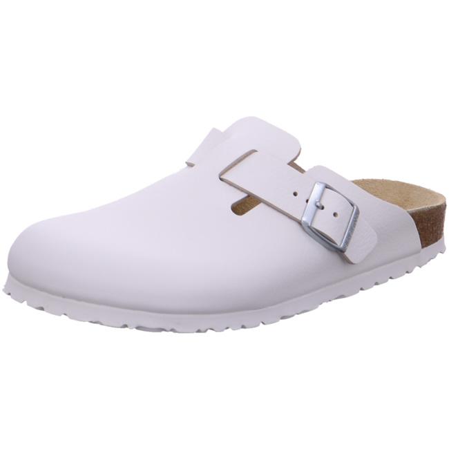Birkenstock Boston White Clogs Mules Slippers Sandals Slides Leather narrow - Bartel-Shop