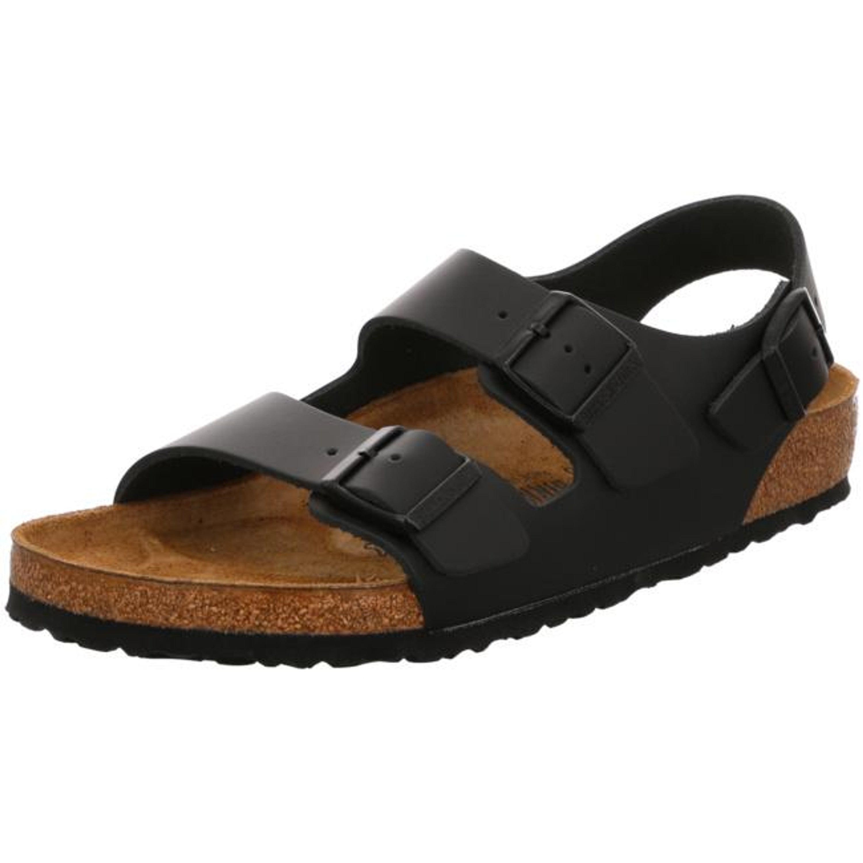 Birkenstock Milano Sandals Ankle Strap Slingback Slipper Leather Shoes Black regular - Bartel-Shop