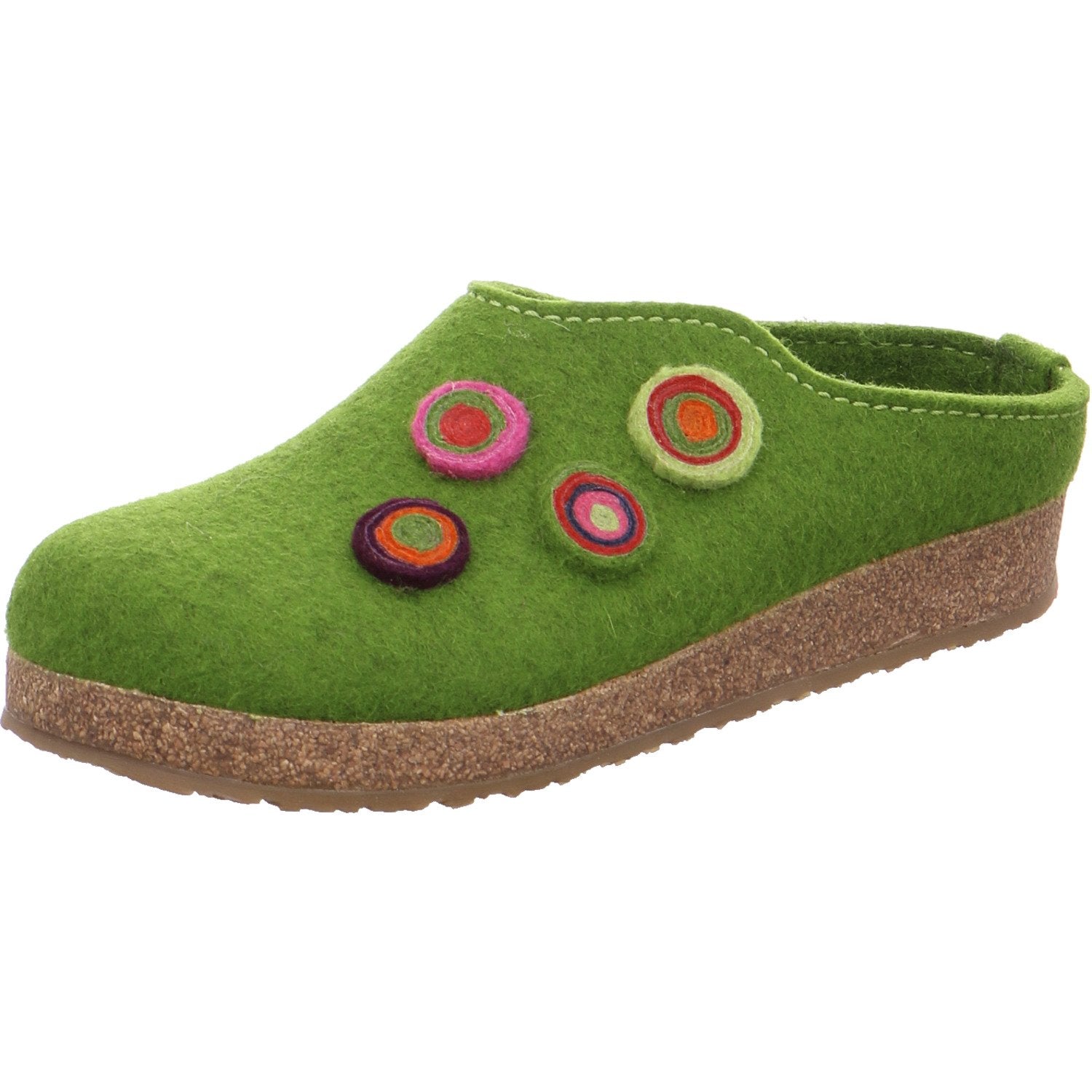 Haflinger Kanon Slippers Clogs Mules Wool Felt Scuffs Slip On House Shoes Green - Bartel-Shop