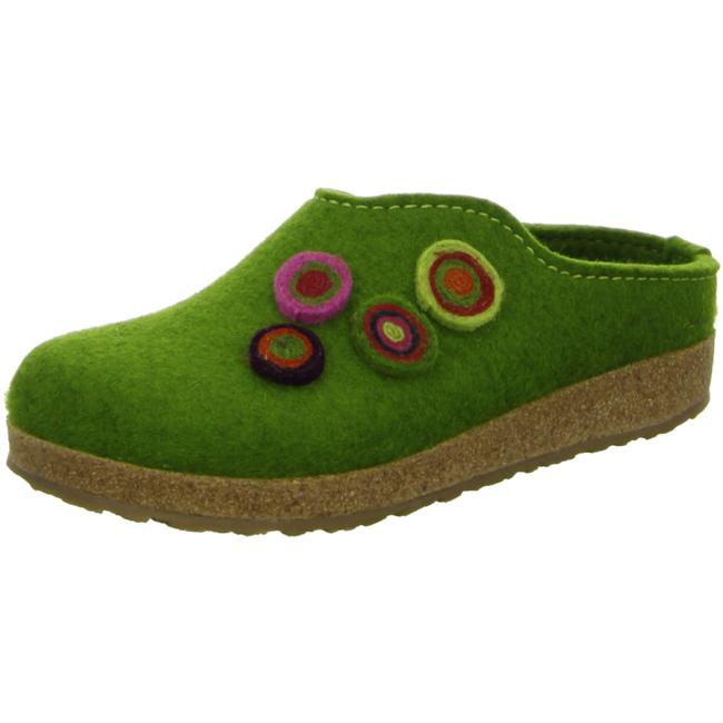 Haflinger Slippers green female Sandals Clogs Wool felt Kanon - Bartel-Shop