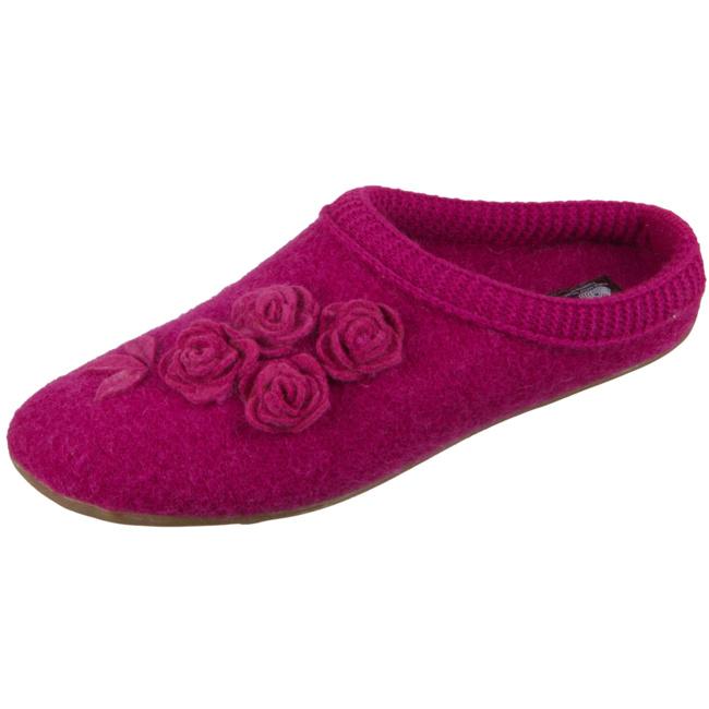 Haflinger Slippers red female Sandals Clogs Everest Austin Wool - Bartel-Shop