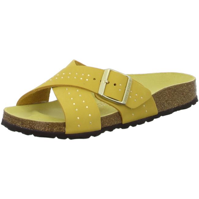 Birkenstock Siena Ochre Yellow Rivets Sandals Slides Slippers Mules Leather Buckle Narrow - Bartel-Shop