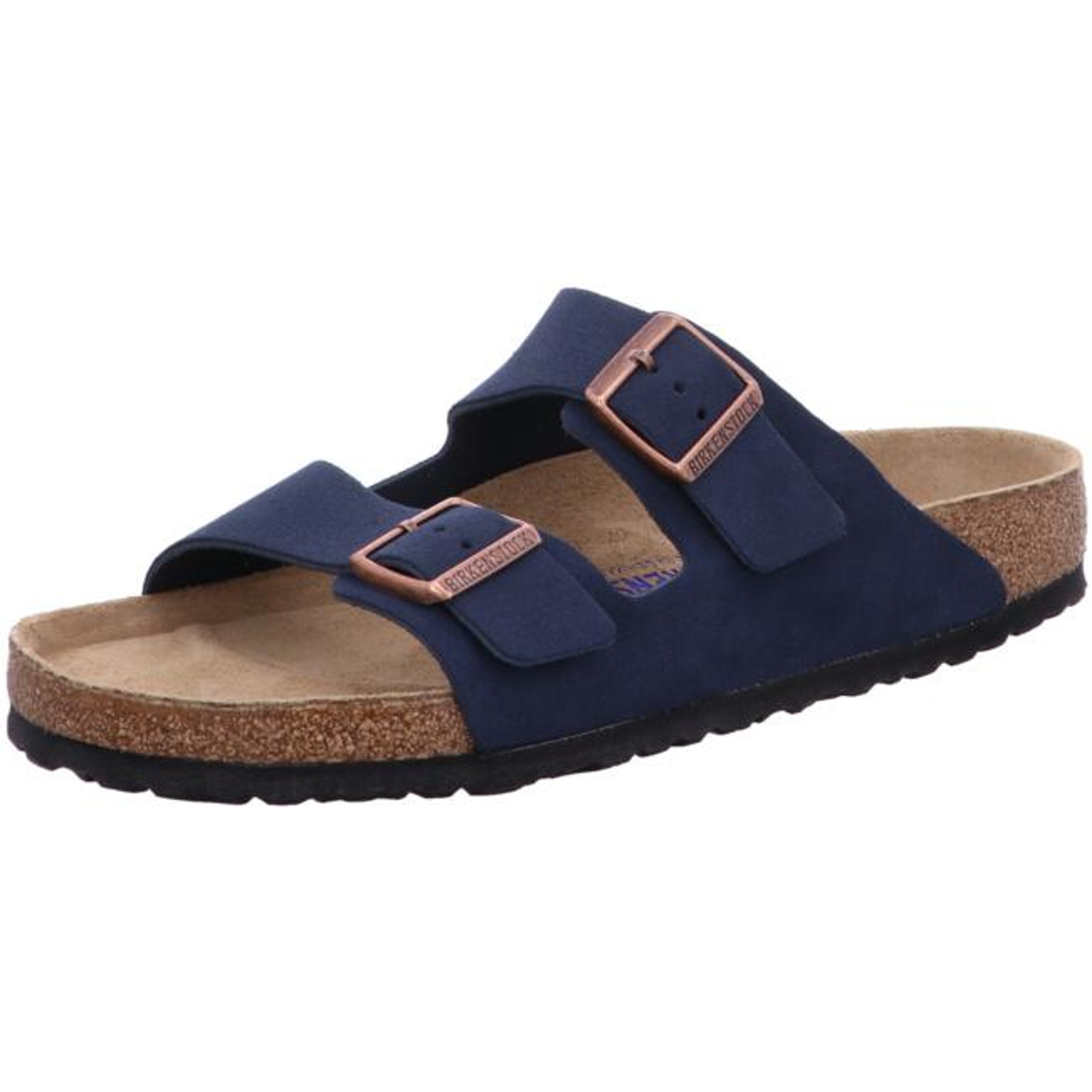 Birkenstock Arizona Suede Leather Slides Sandals Mules Slippers SFB VL Navy regular - Bartel-Shop