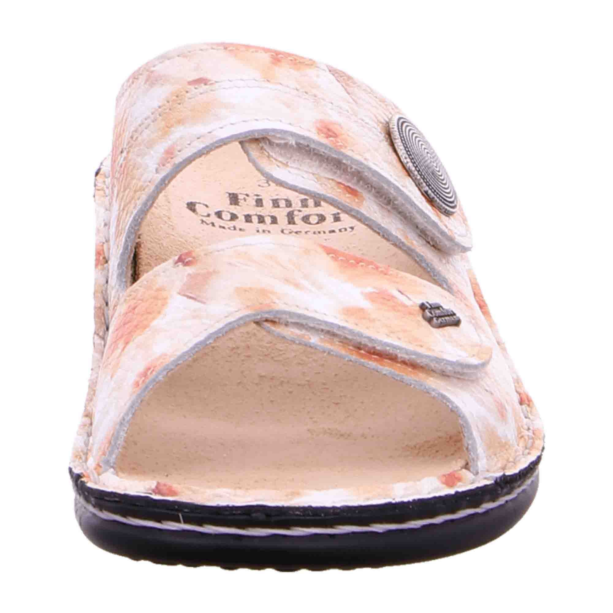Finn Comfort Sansibar Peach Women's Sandals - Multicolor Leather Slides with Adjustable Straps and Removable Insoles
