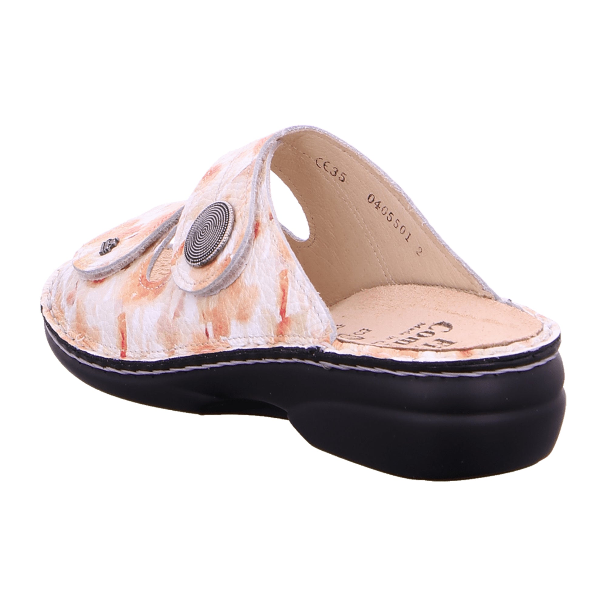 Finn Comfort Sansibar Peach Women's Sandals - Multicolor Leather Slides with Adjustable Straps and Removable Insoles