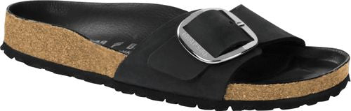 Birkenstock mules Madrid Big Buckle fat leather black - Bartel-Shop