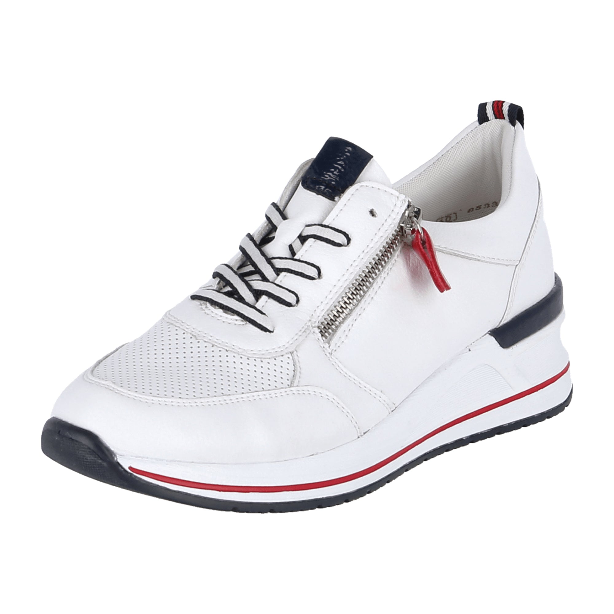 Remonte Dorndorf White Leather Women's Shoes with Removable Insole