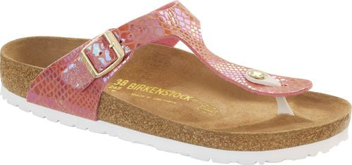 Birkenstock Gizeh thong sandals shiny snake rose BF - Bartel-Shop