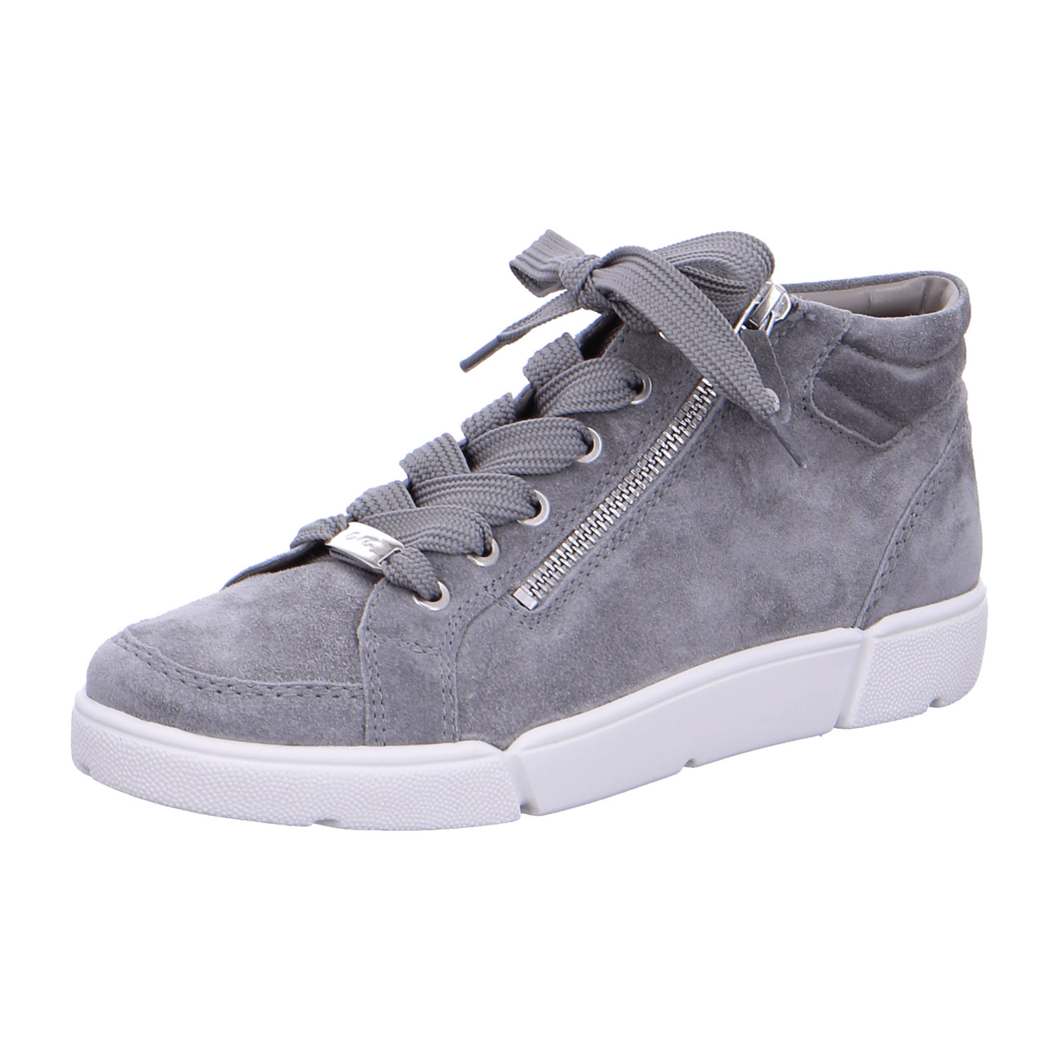 ARA ROM Women's Sneakers in Grey Nubuck Leather with Lace-Up Closure and Cold-Weather Lined Interior