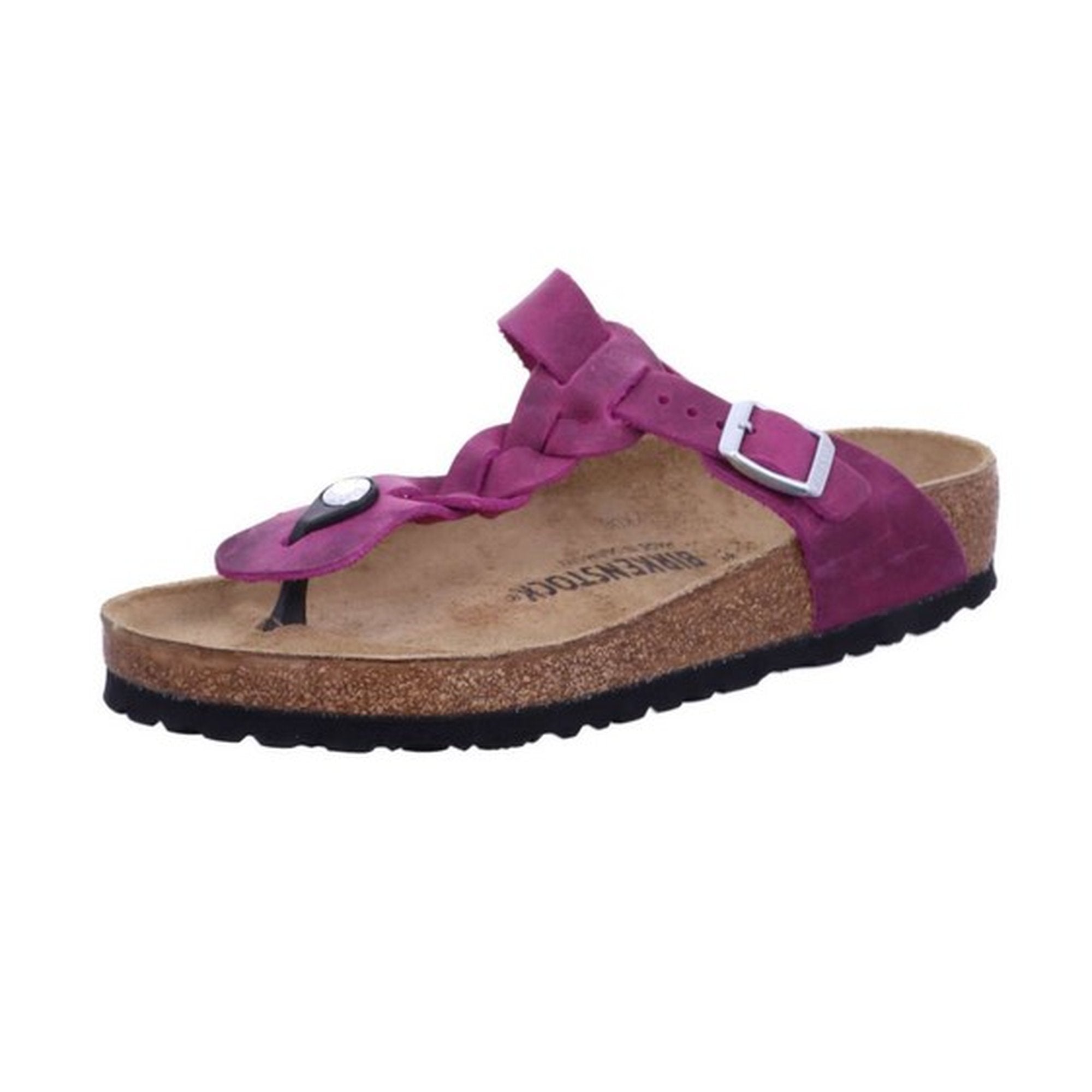 Birkenstock Gizeh Braided Nubuck Leather Oiled Fuchsia Zinfandel Thongs Sandals womens