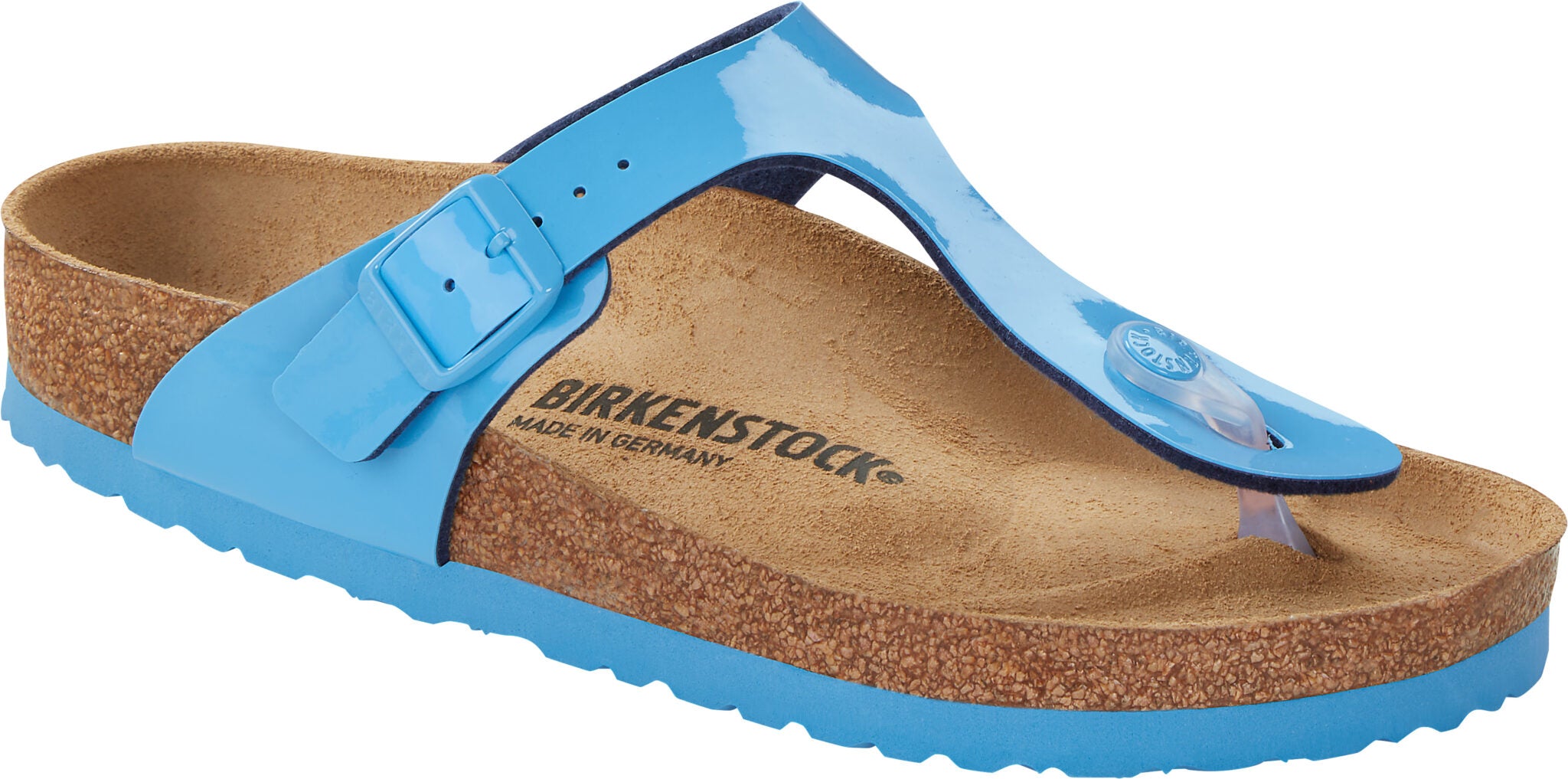 Birkenstock Arizona Gizeh Sky Blue Candy Pink Patent Sandals Slides Birko Flor - Bartel-Shop