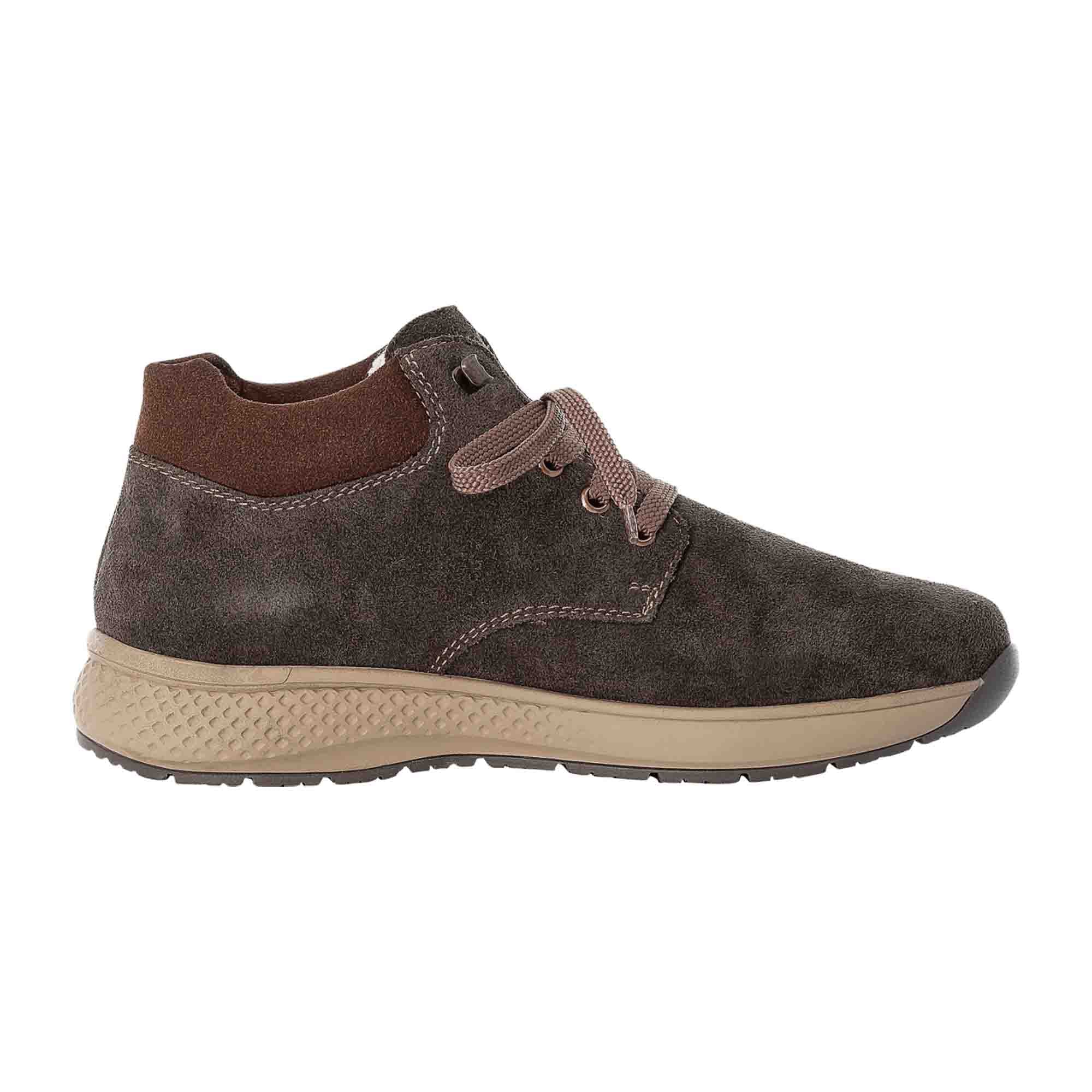 Rieker B7631-26 Men's Beige Suede Lace-Up Shoes with Warm Lining