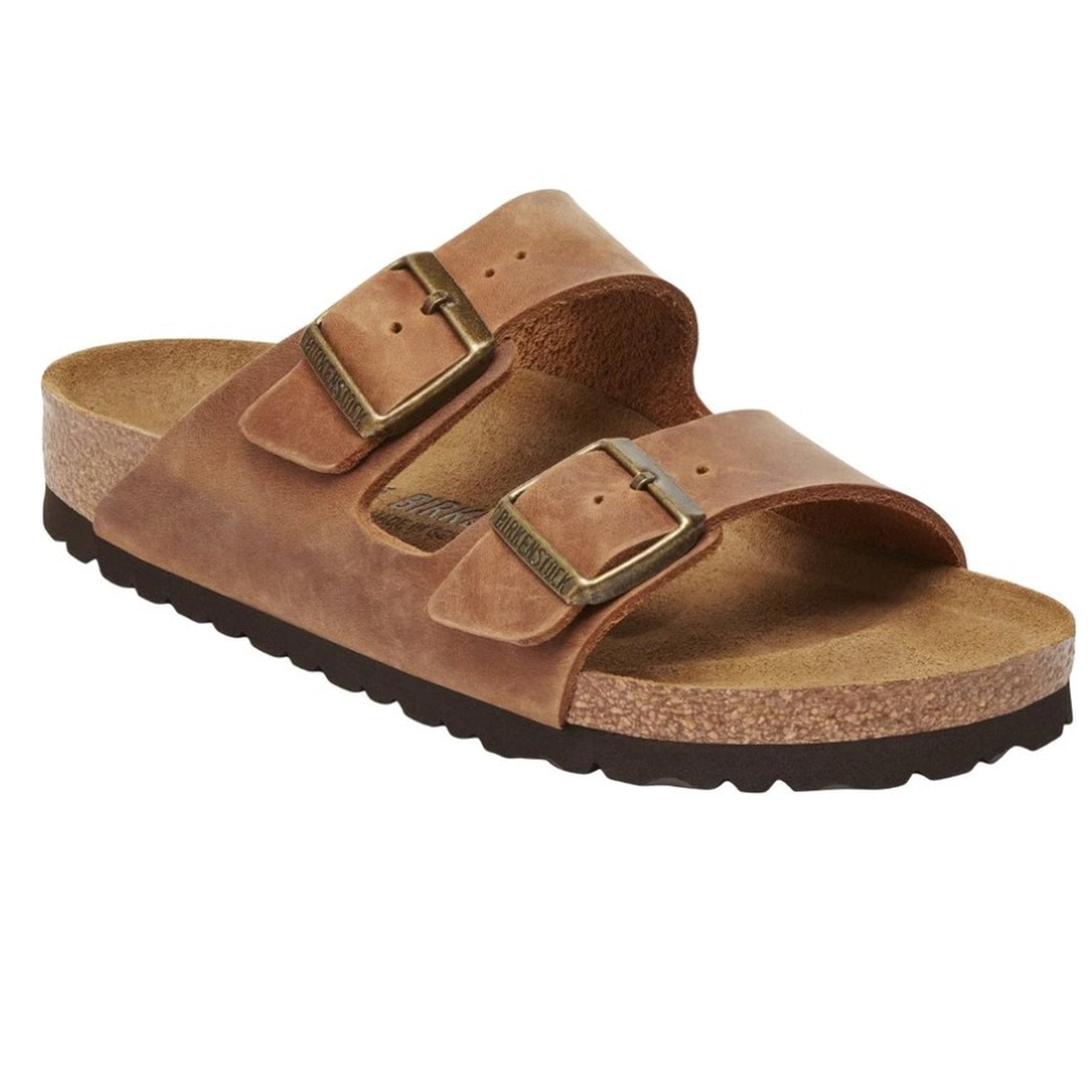 Birkenstock Arizona Leather Natural Oiled Faded Khaki Cognac Brown Sandals Slides New