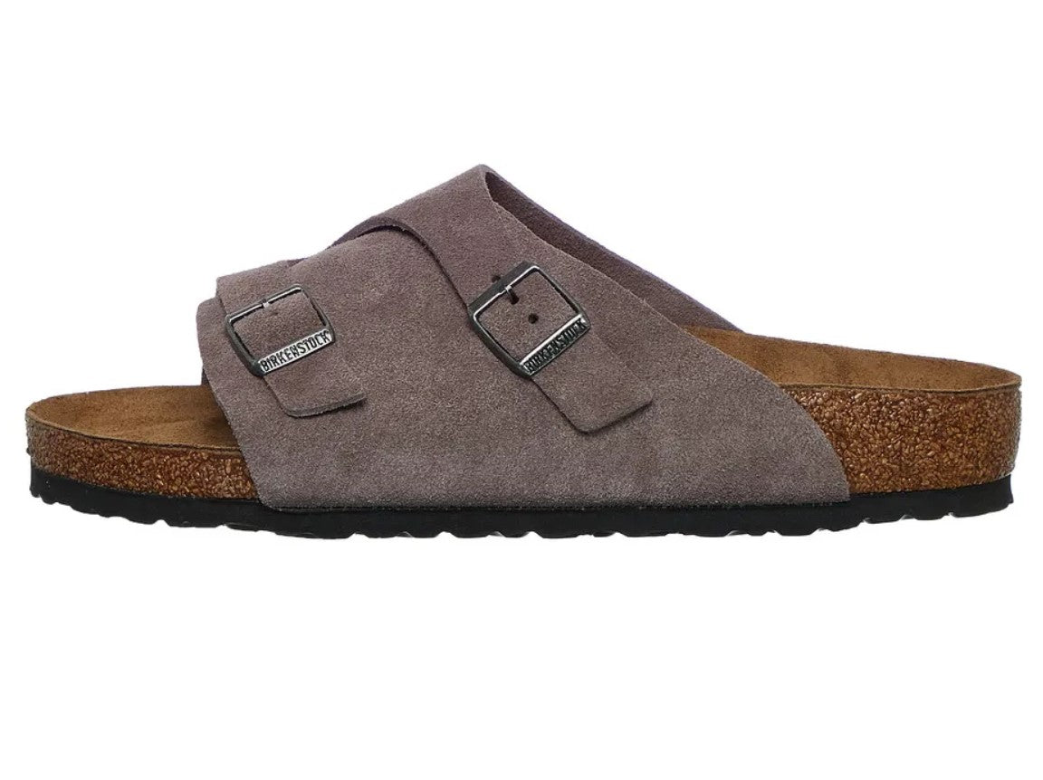 Birkenstock Zurich Zürich Suede Leather Mules Clogs Slippers Sandals Stone Purple Cream Shoes