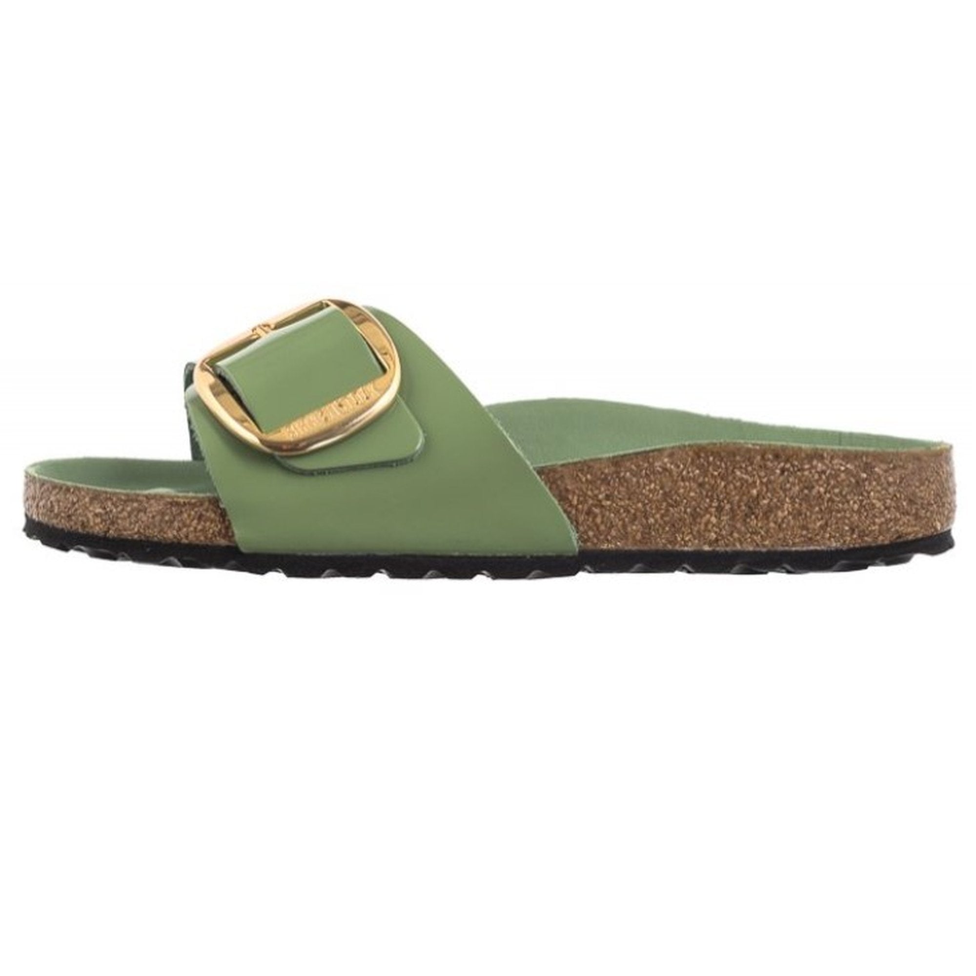 Birkenstock Arizona Madrid Big Buckle Leather Patent Green Tea Sandals Slides Shine