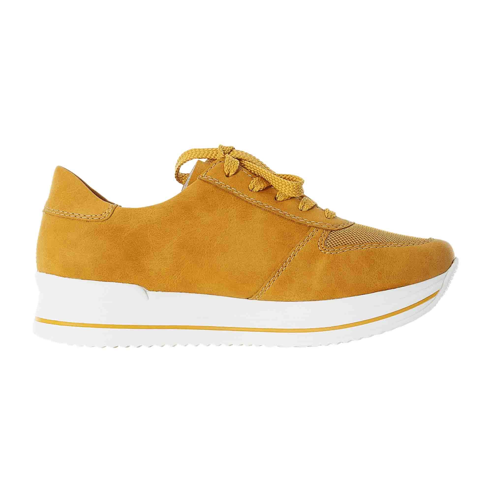 Rieker Women's Yellow Sneakers Comfortable Casual Shoes Synthetic Textile